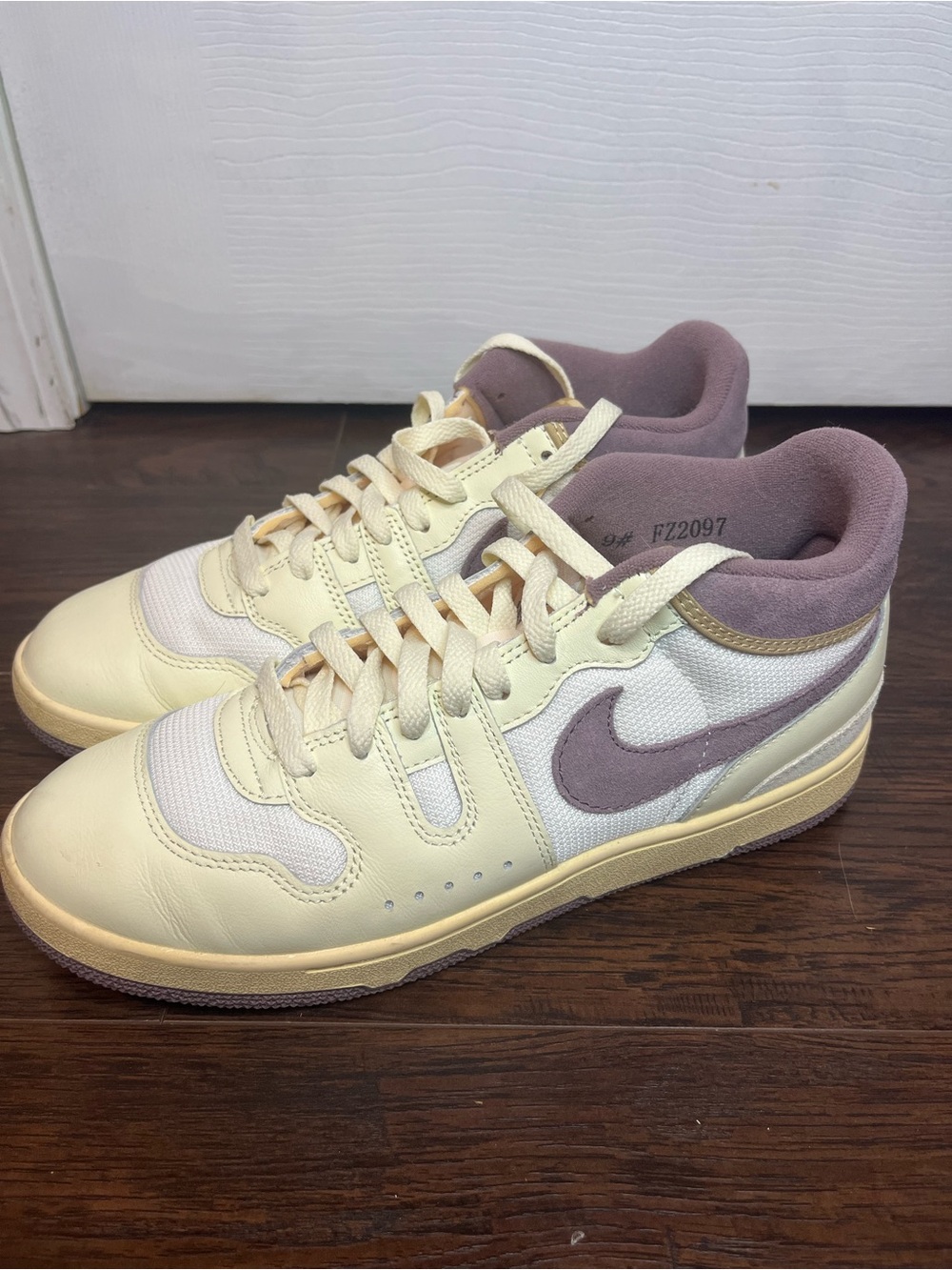 Nike Mens Mac Attack Sneakers in Cream and Dusty Purple